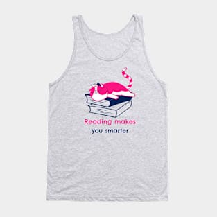 reading makes you smarter- cute lazy cat Tank Top